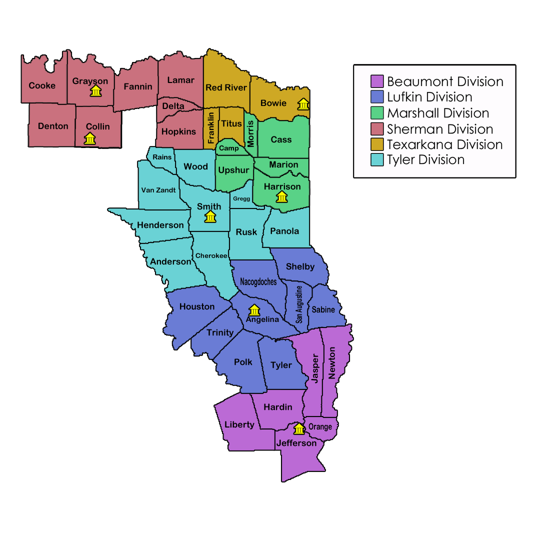 Map Of The Us District Courts - Wayne Baisey